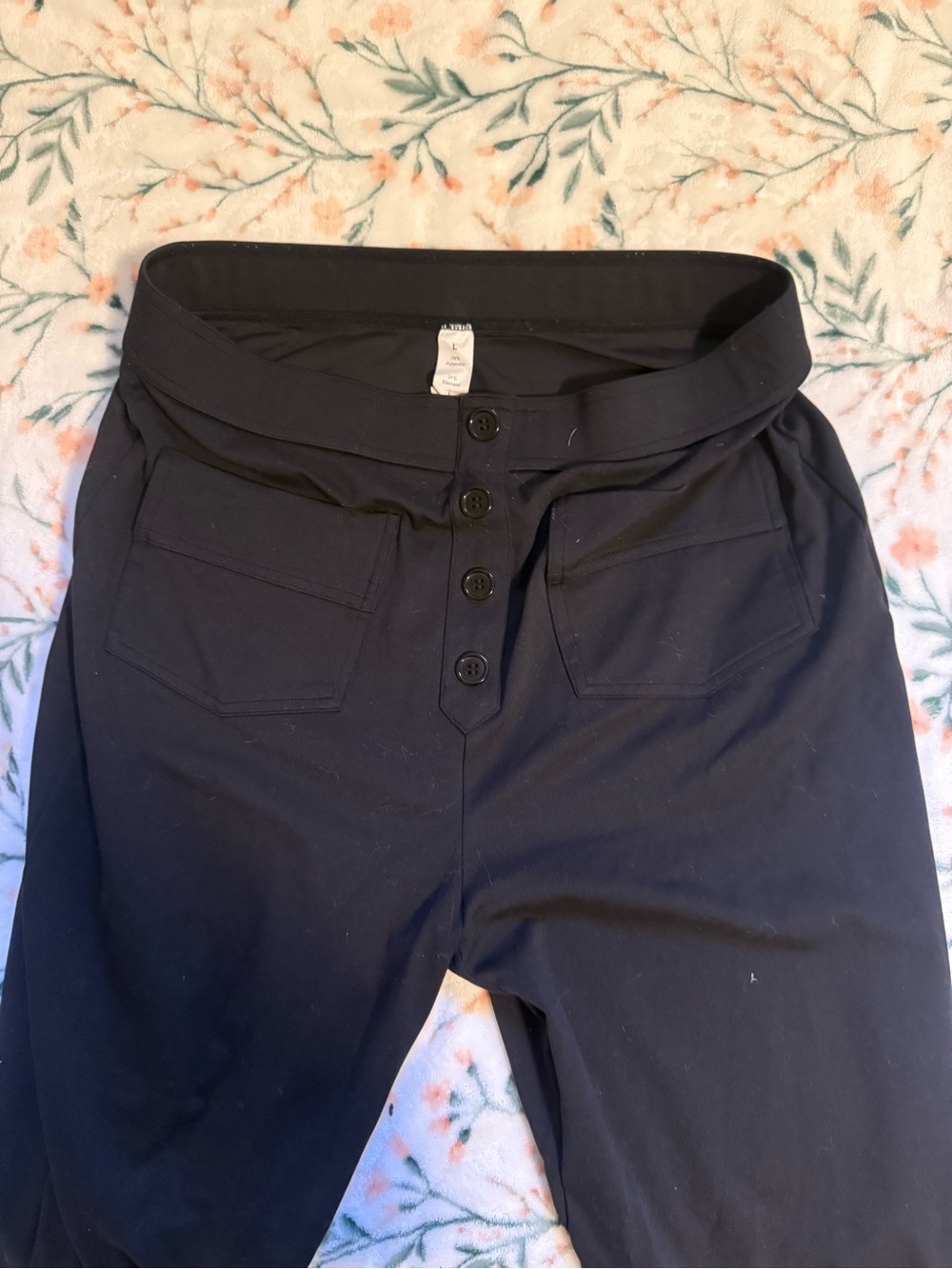 Women’s Black Button-Front Pull-On Bottoms